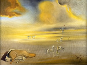 Salvador Dalì, Mostro molle in un paesaggio angelico, 1977, olio su tela, cm 76x101, Musei Vaticani, Città del Vaticano
