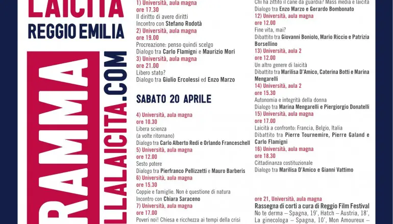 A Reggio Emilia le Giornate della laicità