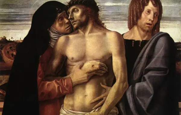 Giovanni Bellini Pietà (1460) tempera su tavola; 87,6x109,4 cm Milano, Pinacoteca di Brera