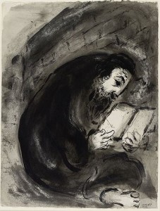 Ebreo in preghiera Inchiostro di china, grafite e acquerello su carta,  Dono dell’artista © Chagall ® by SIAE 2015 