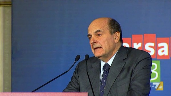 Bersani in conferenza stampa