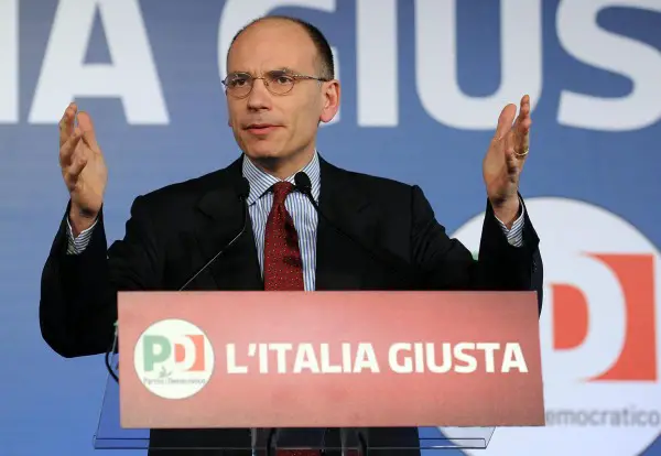 ©Ansa/Ettore Ferrari - Enrico Letta in conferenza stampa