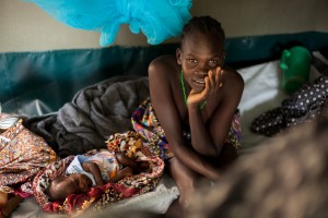 Fistula patient with her baby