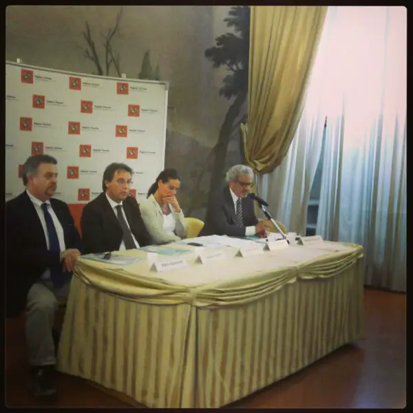 Conferenza stampa della manifestazione. Nella foto Dario Giambelli, Andrea Vignini, Cristina Scaletti e Giorgio Battistelli