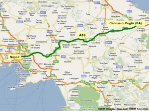 Il tratto della Napoli-Bari dove si è verificato l'incidente del pullman