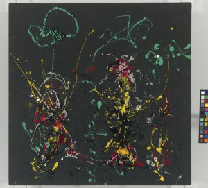 Jackson Pollock  Number 17, 1950 / "Fireworks",  (1950). Olio, smalto, vernice di alluminio al bordo, 56,8 x 56,5 cm © Jackson Pollock by SIAE 2013  © Whitney Museum of American Art 