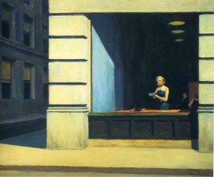 Edward Hopper, New York Office. Olio su tela, 1962.