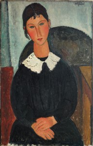 Amedeo Modigliani Elvire con colletto bianco (Elvire con collettino) 1917 o 1918 Olio su tela Firmato in alto a destra, cm 92 x 65 © Pinacothèque de Paris /Fabrice Gousset