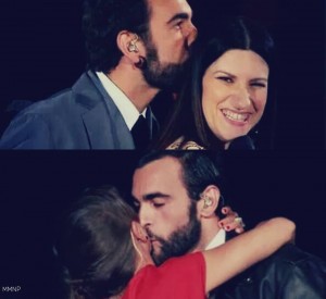 Mengoni con Pausini e Amoroso