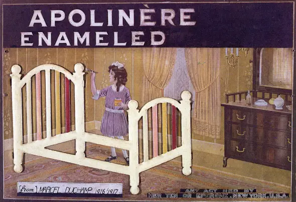 Apolinère enameled, Marcel Duchamp, ready made rettificato, matita su carta e lastra di zinco colorato. 1916/17.