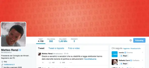 Matteo Renzi su Twitter