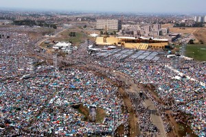 Area Tor Vergata, Roma. Una foto del Giubileo del 2000