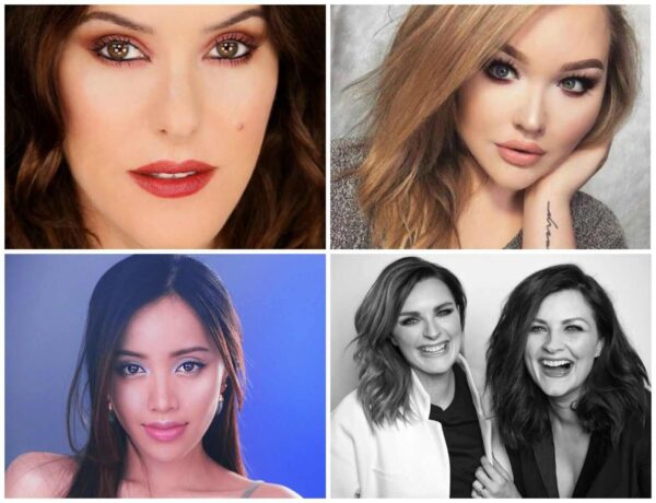 Da sinistra verso destra: Lisa Eldridge, Nikkie Tutorials, Pixiwoo e Michelle Phan