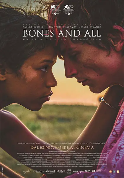 Locandina del film di Luca Guadagnino Bones and All. Recensione 